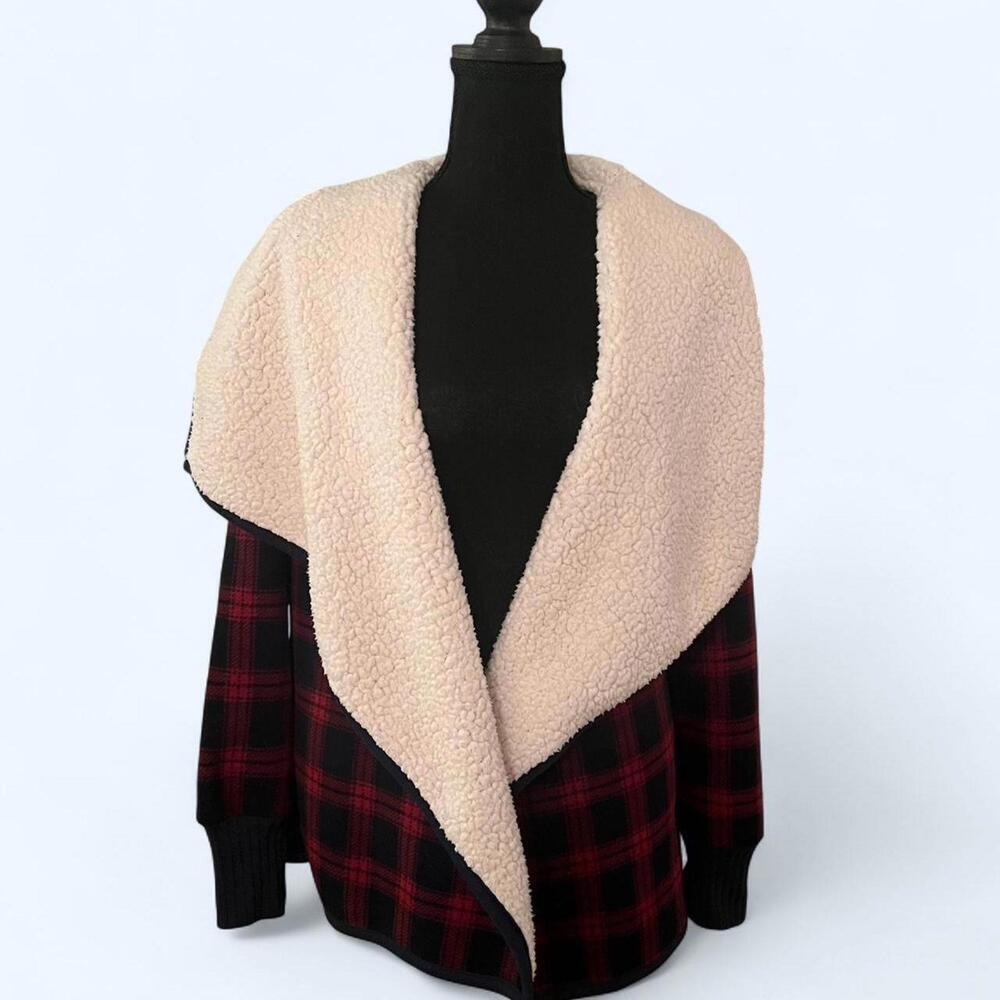 Vintage Abercrombie and Fitch cottagecore plaid sherpa lined jacket Size Small